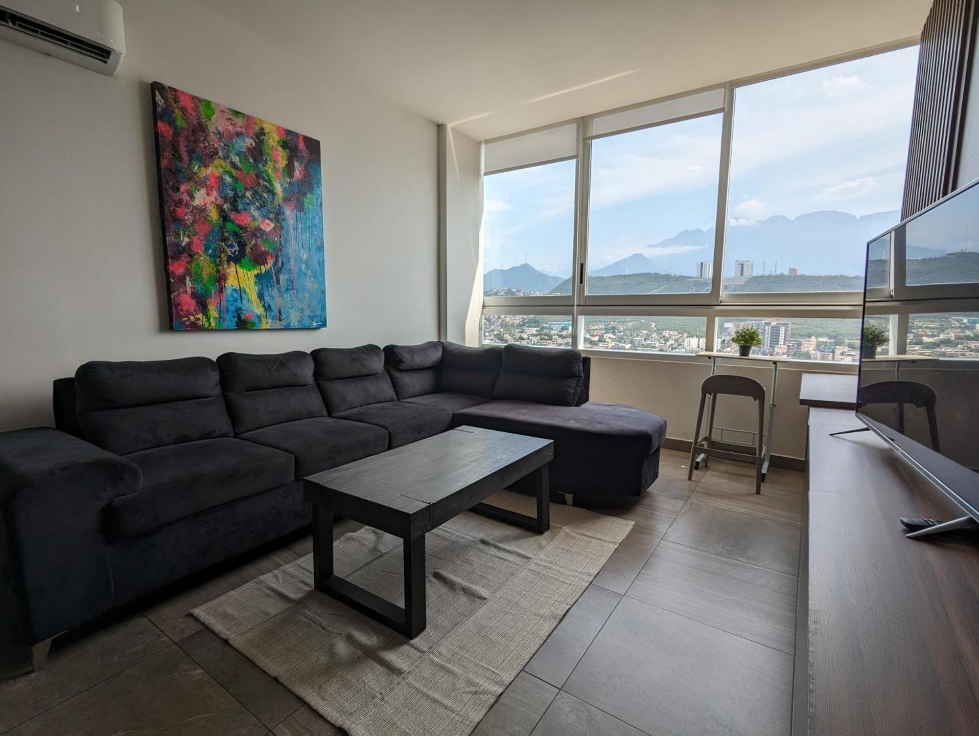 Stylish Panoramic Views City Loft Apartment Monterrey Bagian luar foto